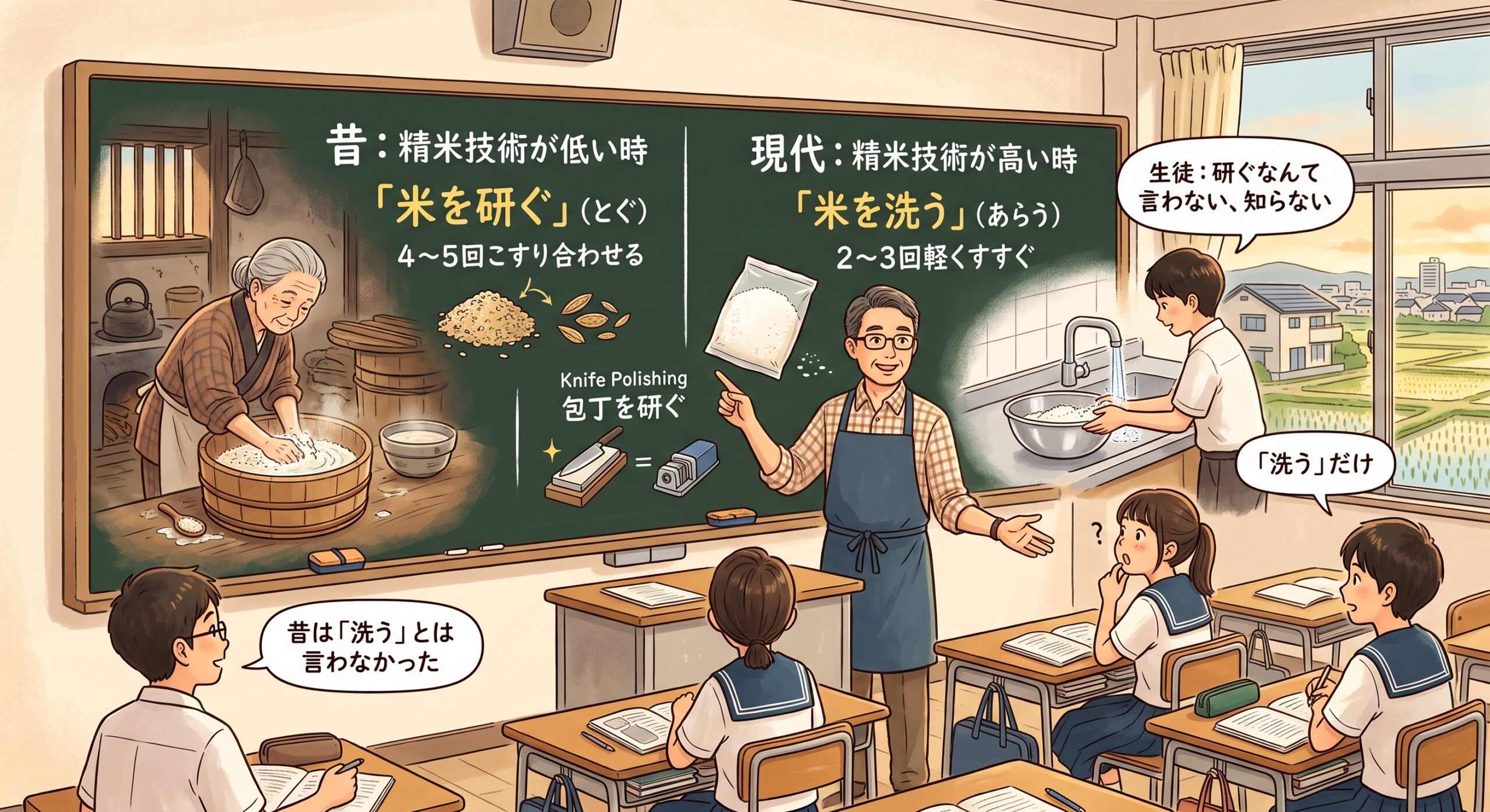 米を洗う?それとも研ぐ?page-visual 米を洗う?それとも研ぐ?ビジュアル